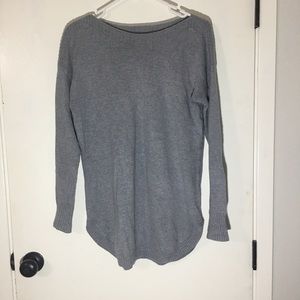 Tunic length boatneck sweater